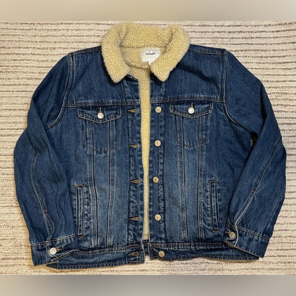Old Navy Jackets & Blazers - Old Navy Sherpa Lined‎ Denim Jacket Button Front Womens Size Large